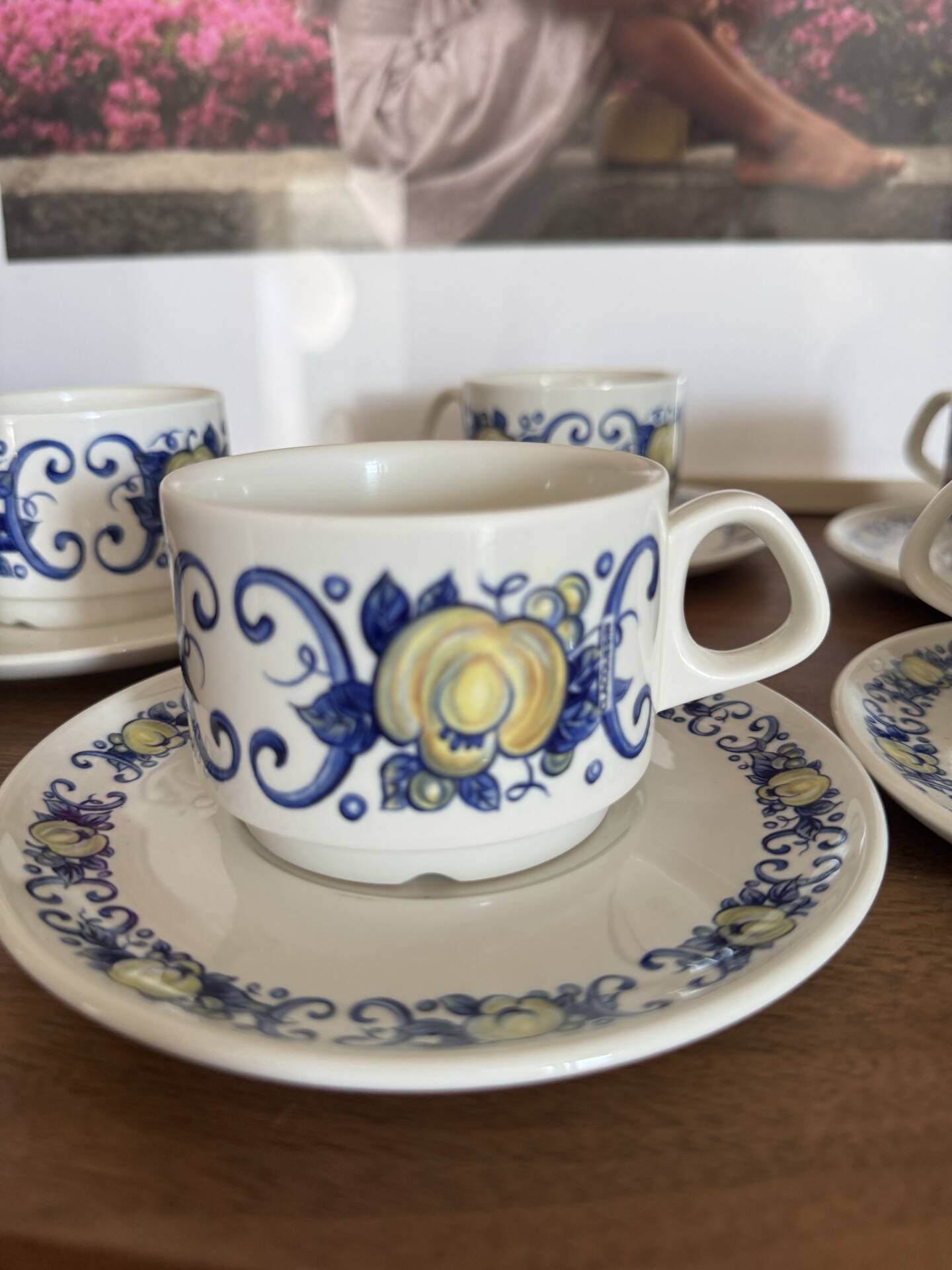 5 tasses et coupelles vintage Villeroy & Boch modèle Cadiz