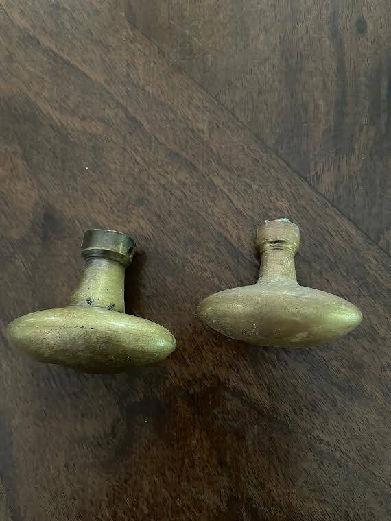 Antique brass door handles
