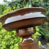 Robust Vintage Wooden Plant Stand, Oak Pedestal Table, Mid Century Pillar for Plants, Rustic Farmhouse Decor, Sturdy Home Accent