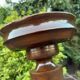Robust Vintage Wooden Plant Stand, Oak Pedestal Table, Mid Century Pillar for Plants, Rustic Farmhouse Decor, Sturdy Home Accent