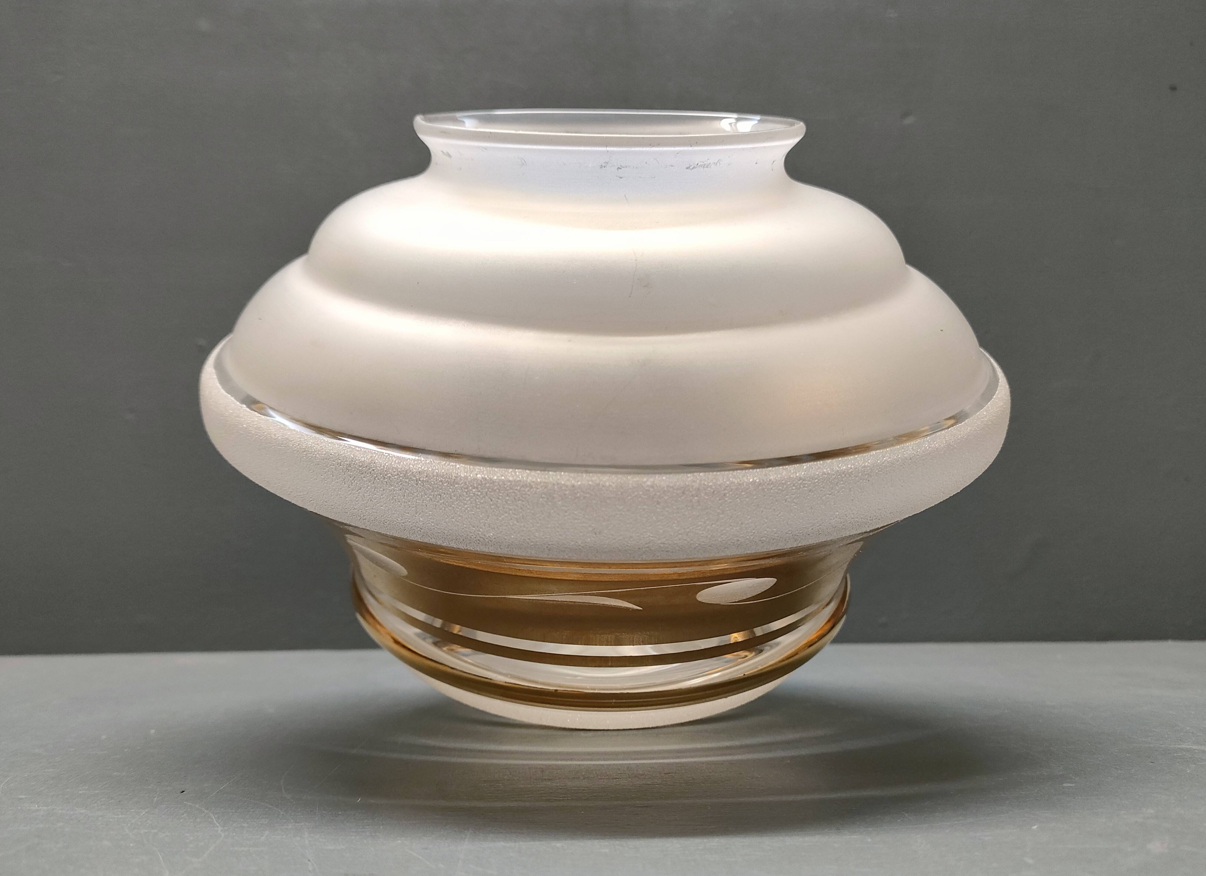 Art-deco globe for ceiling light - granite and gold glass - 1930s