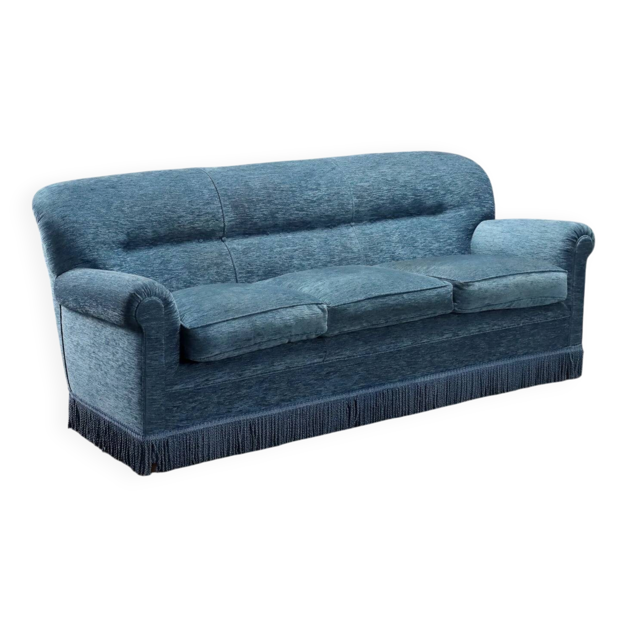 Canapé vintage en velours avec rembourrage à ressorts, design Italie années 1950