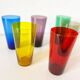 Lot de 6 verres colorés en verre soufflé 1960