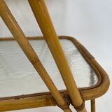 Table d’appoint en rotin vintage en bambou rotin