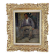 Portrait Huile Sur Bois, XXe Siècle