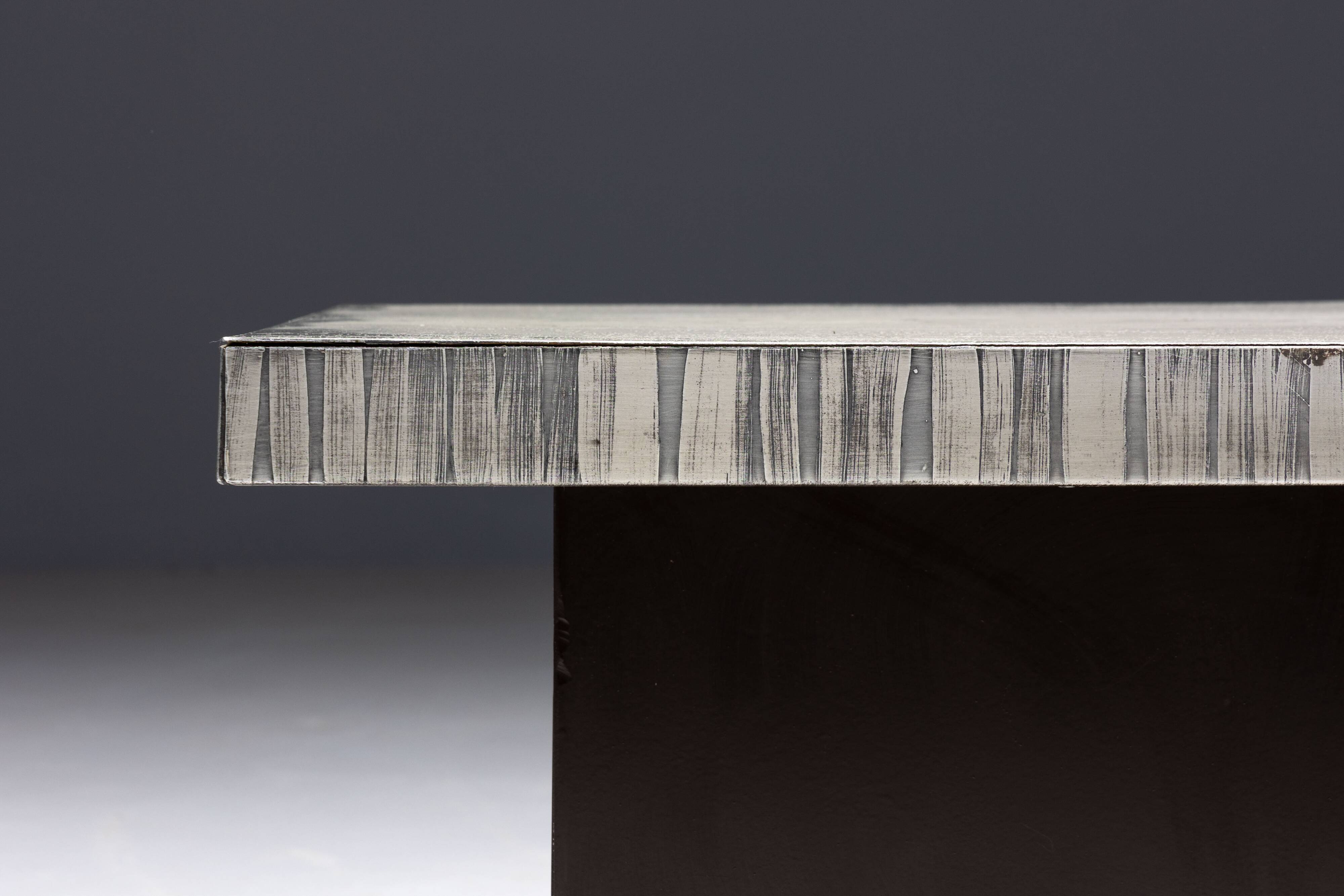 Aluminium Etched Coffee Table by Marc D’haenens, Belgium, 1970s