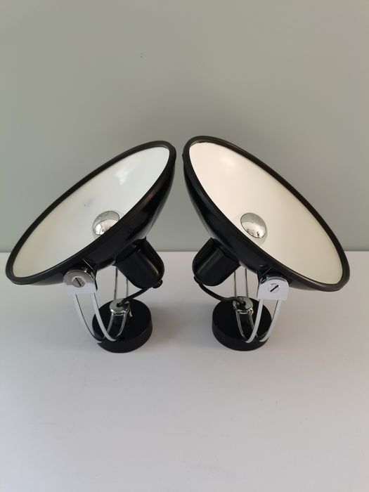Pair of metal wall lamps 70s