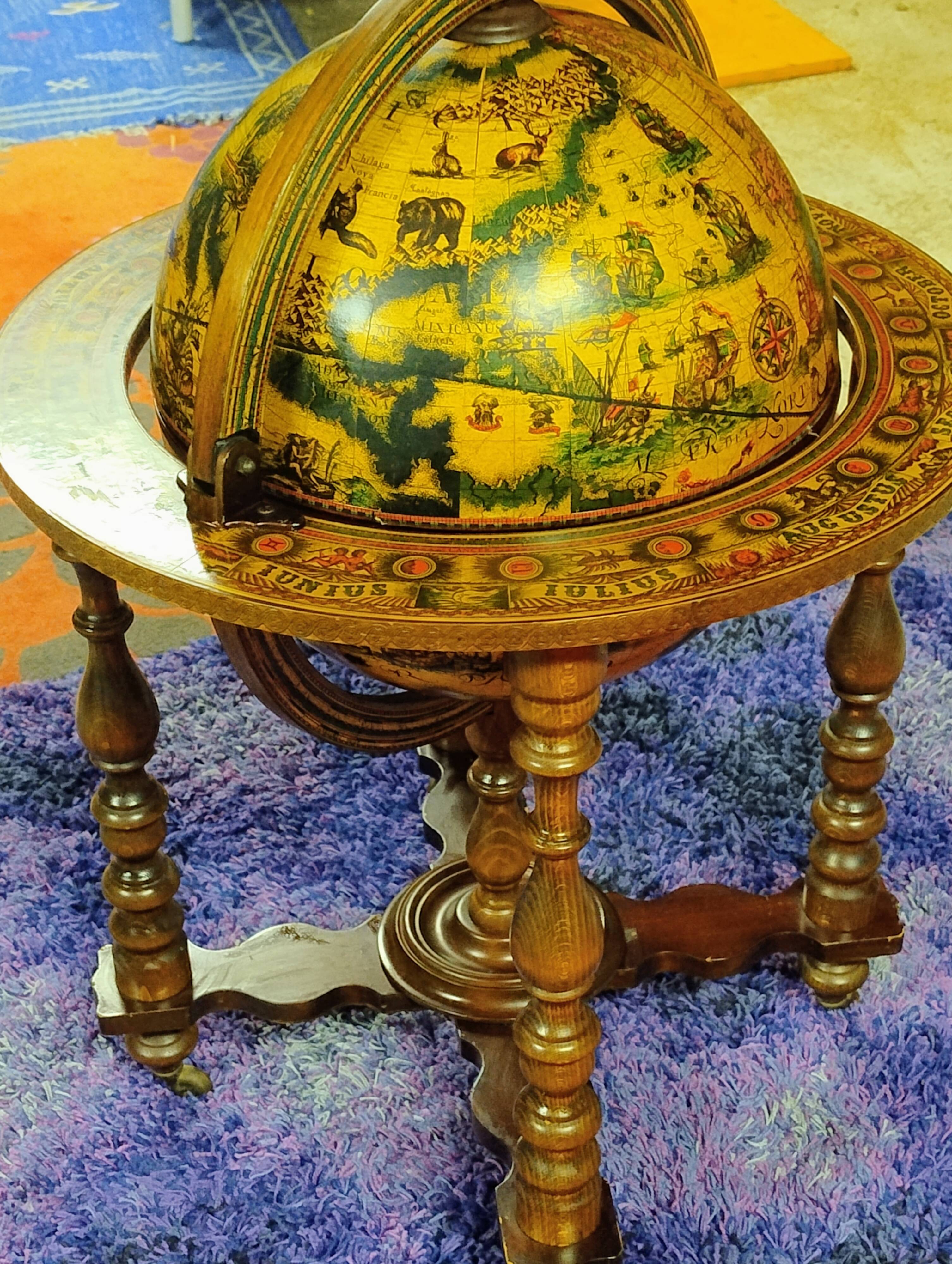 Bar, globe, zodiac signs, 1970s