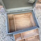 Wooden workshop chest with compartments