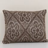 Tribal Wool Handmade Pillow Covers, Square Turkish Kilim Pillow Cover, Ethnic Organic Cushion Cover