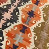9x12 Geometric Style Turkish Vintage Kilim Rug, 264x383Cm