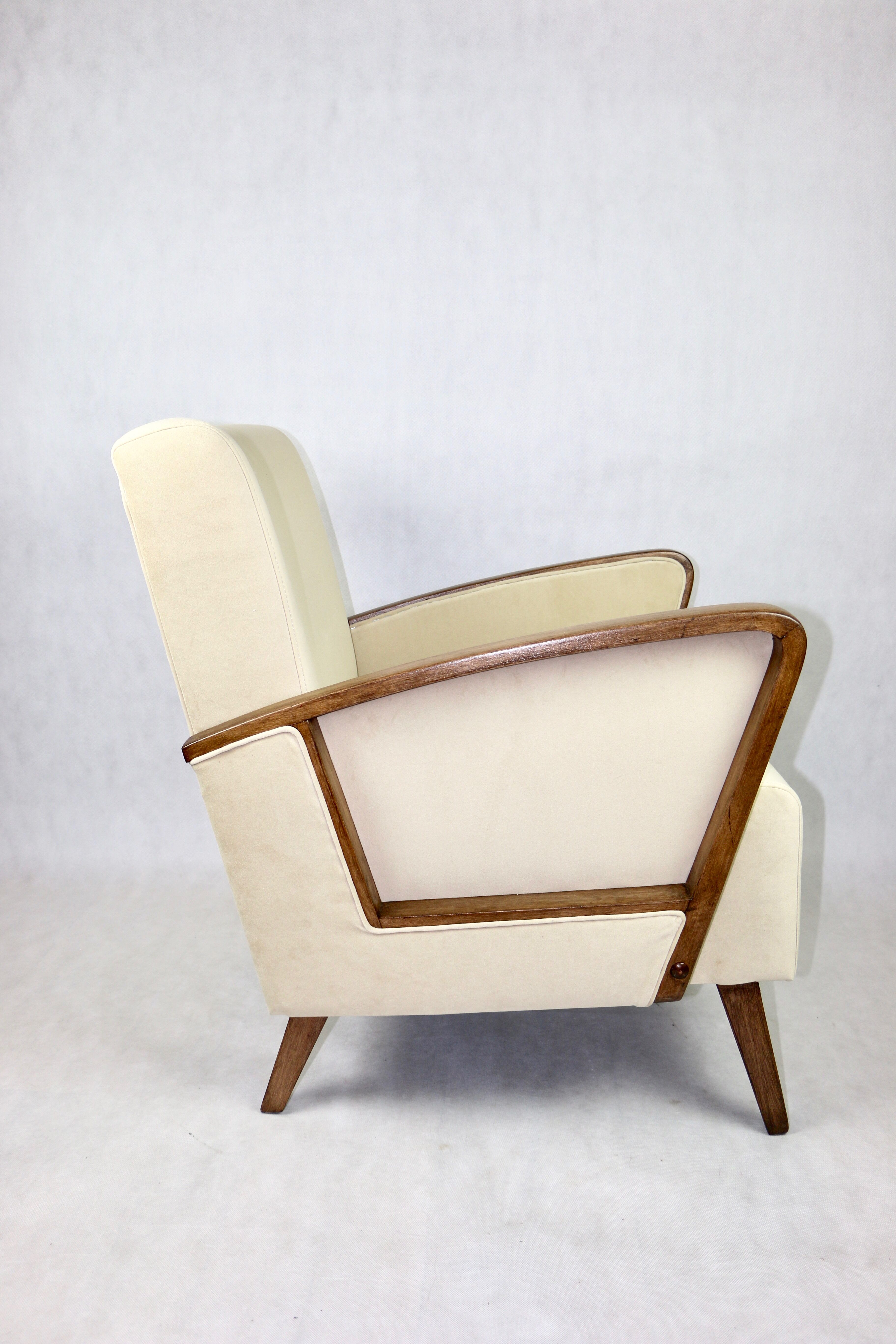 German Art Deco Beige Armchair, 1960s