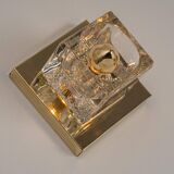 Crystal and brass wall sconce Small by Peill & Putzler, Germany 1970s