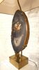 Gilded brass and agate desk lamp by Willy Daro 1980s
