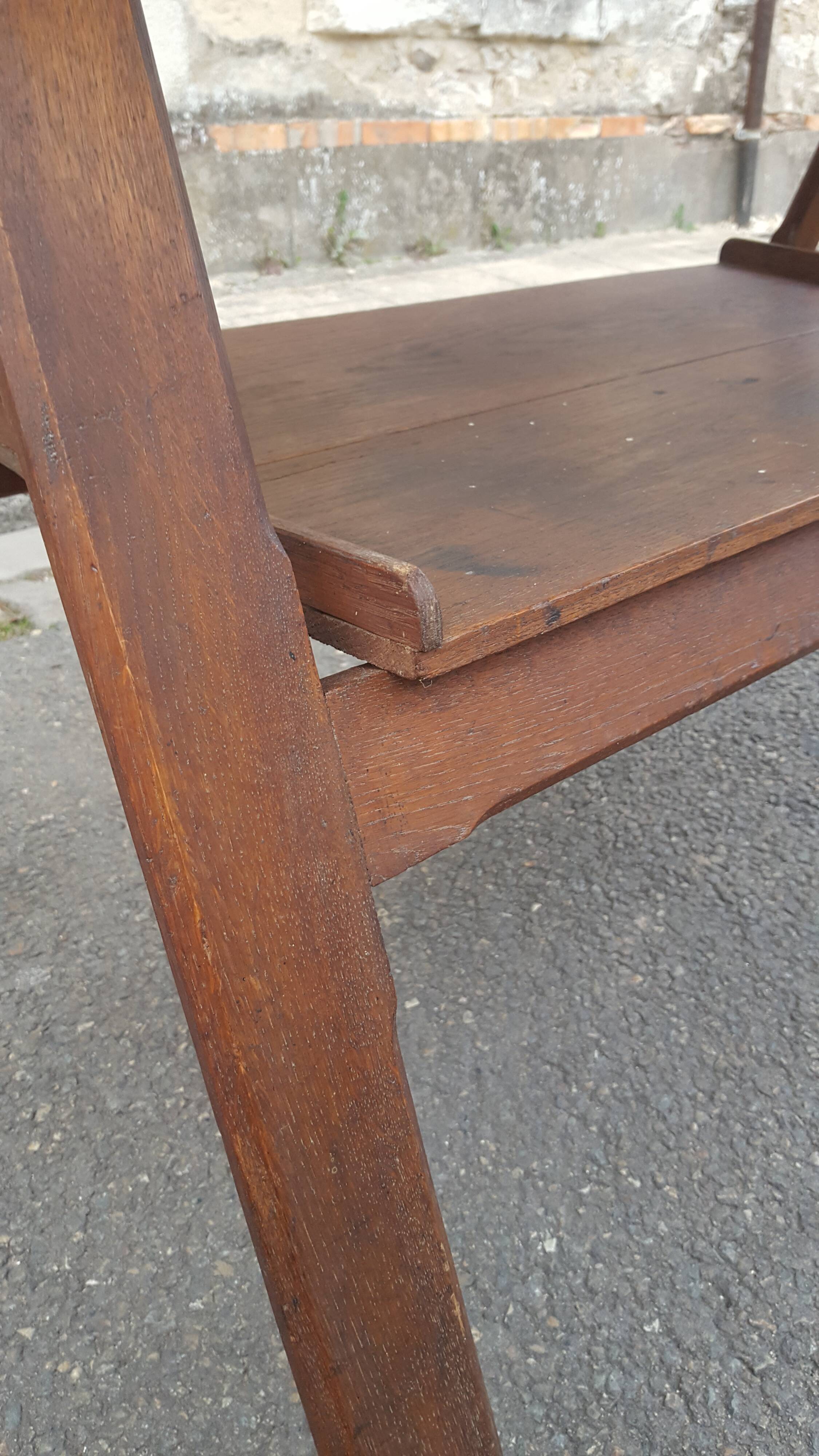 Drawing table wood and vintage metal