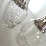 Pair of crystal and silver decanters - early 20th century
