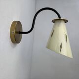 Pair of vintage glass wall lights 1950