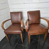 Fauteuils bridge en cuir