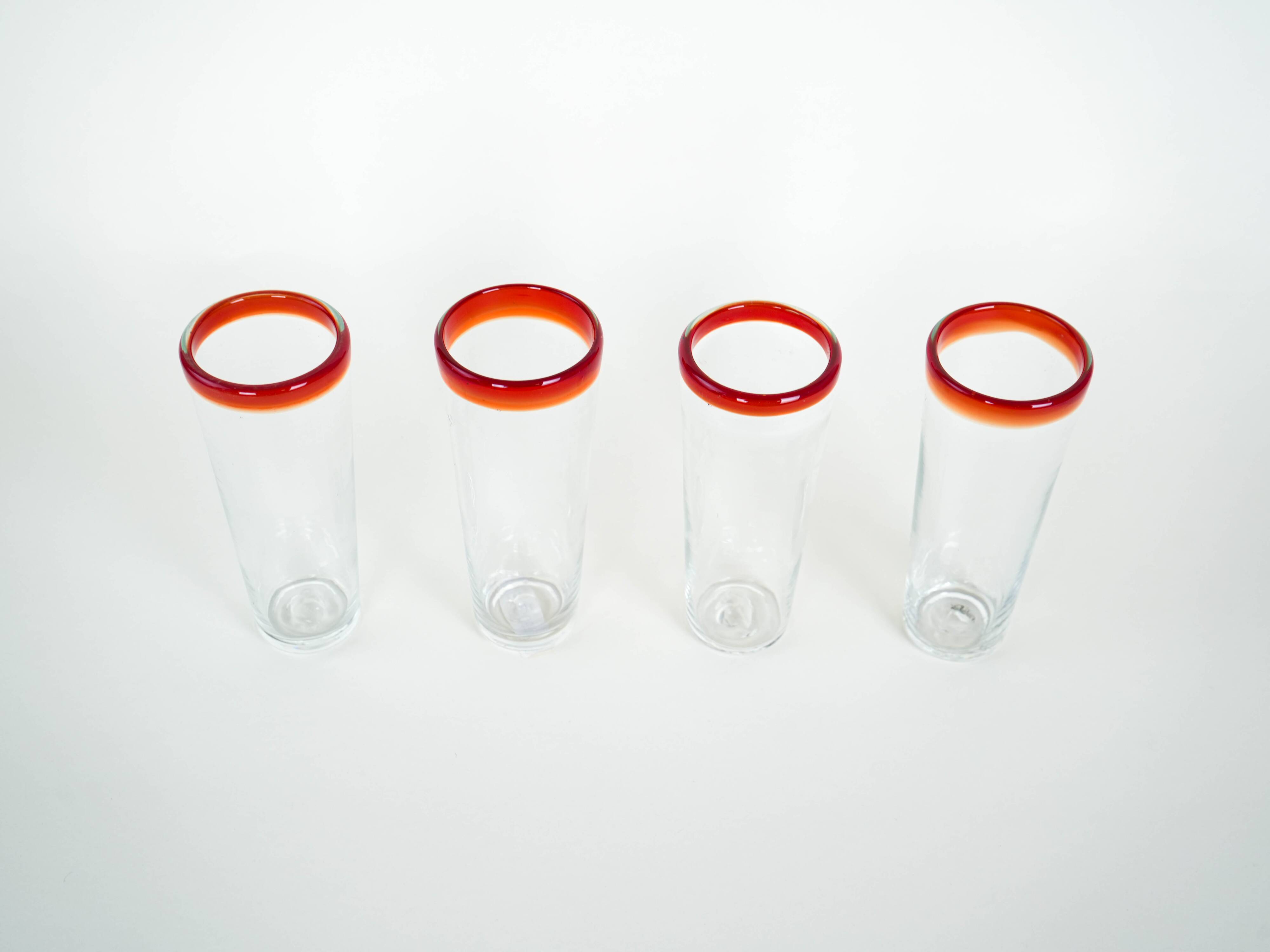 Set of four glasses, Italian design, 1970s, made in Italy