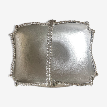 Corbeille en métal argenté