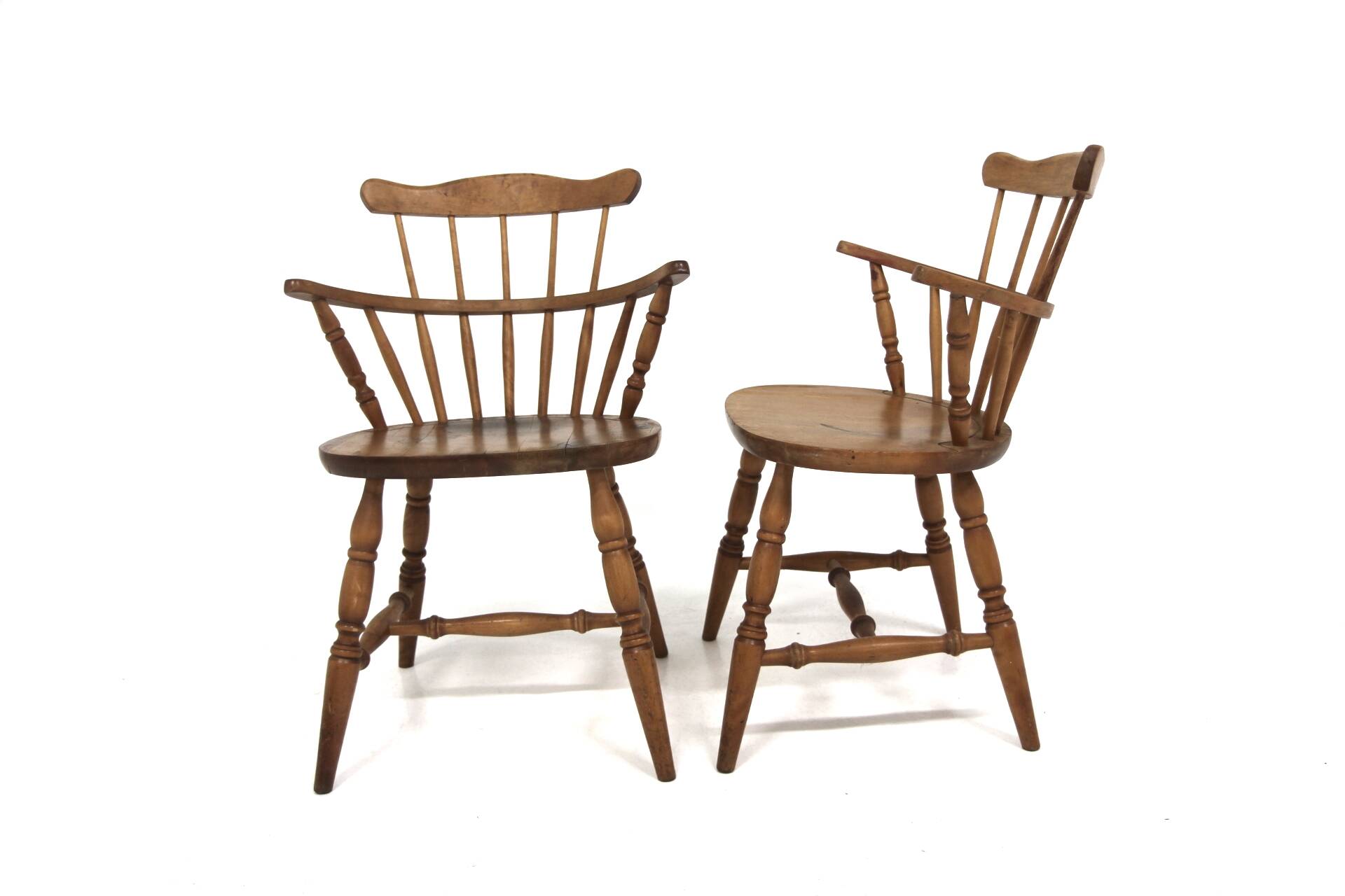 Set of 2 Scandinavian birch chairs "Pinnstolar", Nesto, Nässjö, Sweden, 1960