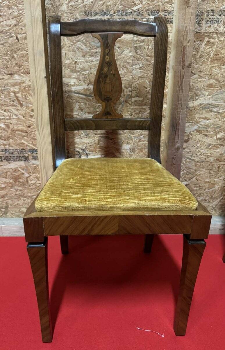 Set of 6 inlaid chairs – Biedermeier / Restoration style