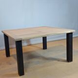 Solid oak farmhouse table metal feet