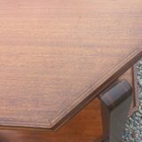 Art Deco folding side table in mahogany with double top marquetry.