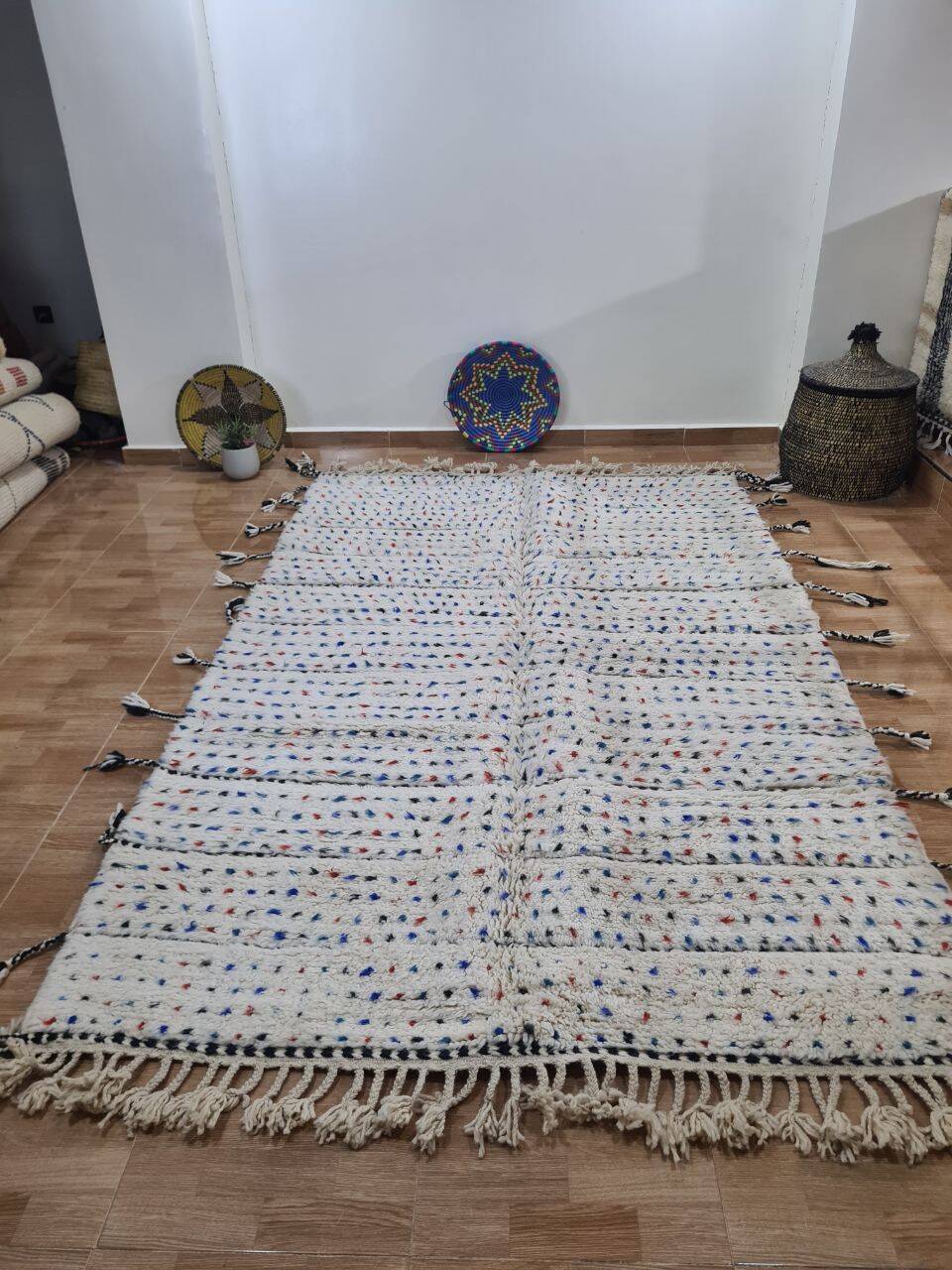 Handmade wool Berber rug 250x150 cm