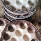6 glazed ceramic snail plates
