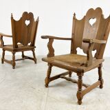 Vintage brutalist armchairs, 1960