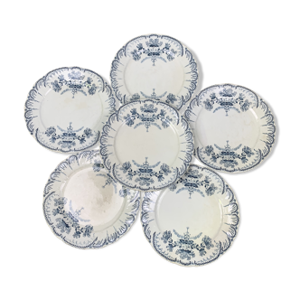 Set of 6 Saint Amand plates , Regency