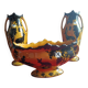 Art deco fireplace set in orchies faience (3 pieces)