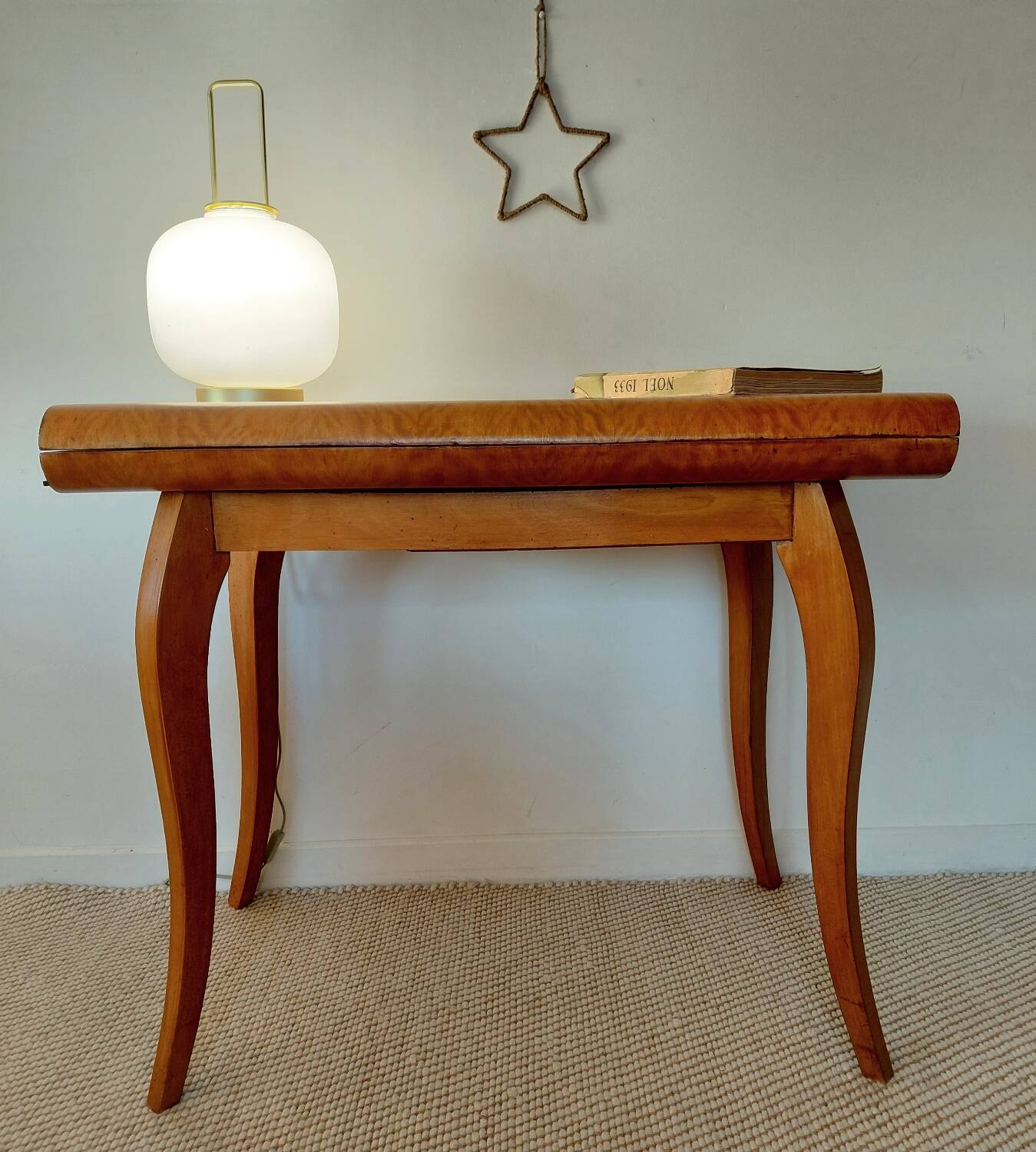 Spectacular Art Deco modular Console Table in walnut burl - 2 in 1