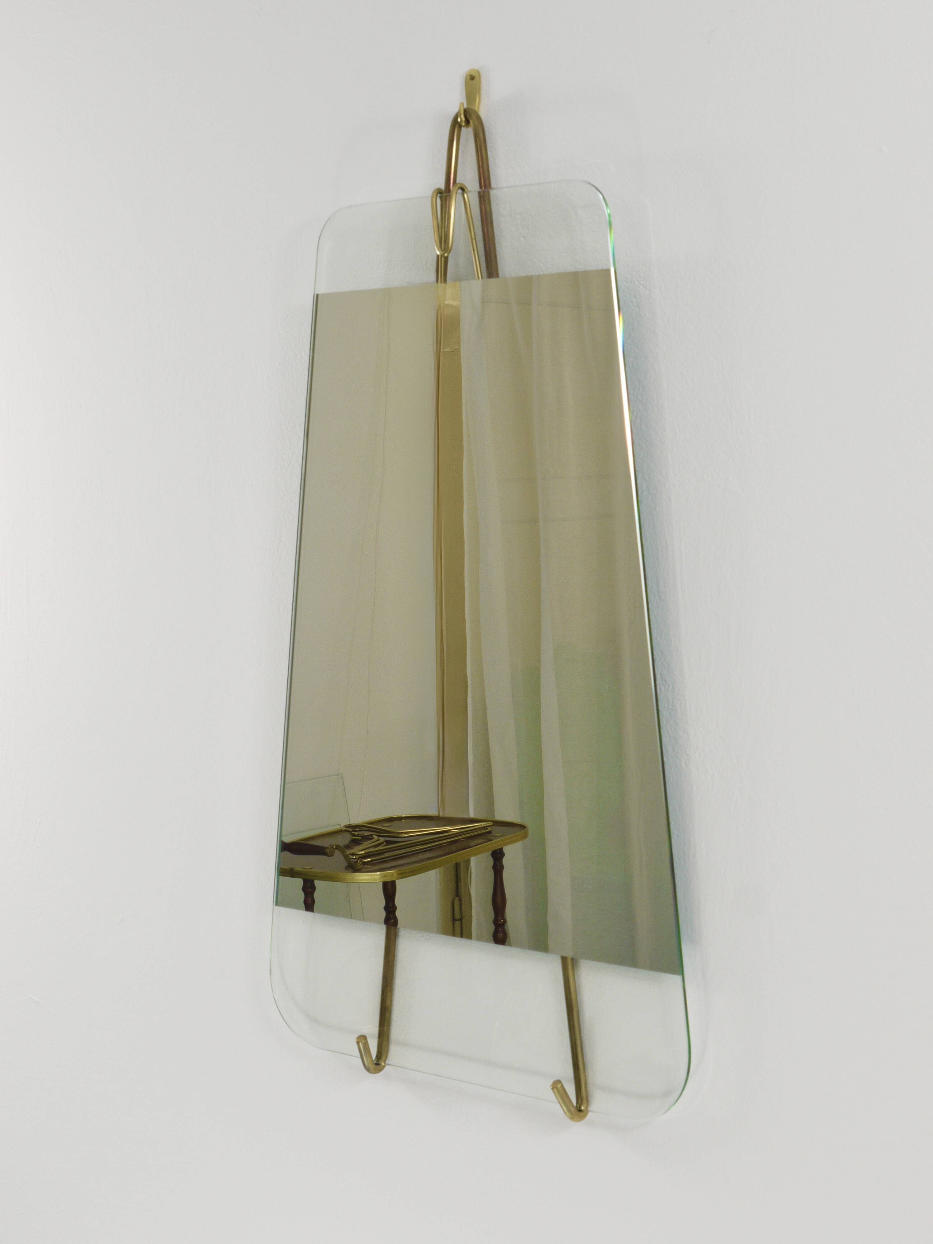 Carl Aubock Vienna Rare Brass Wall Mirror No. 38, Austria, 1950s