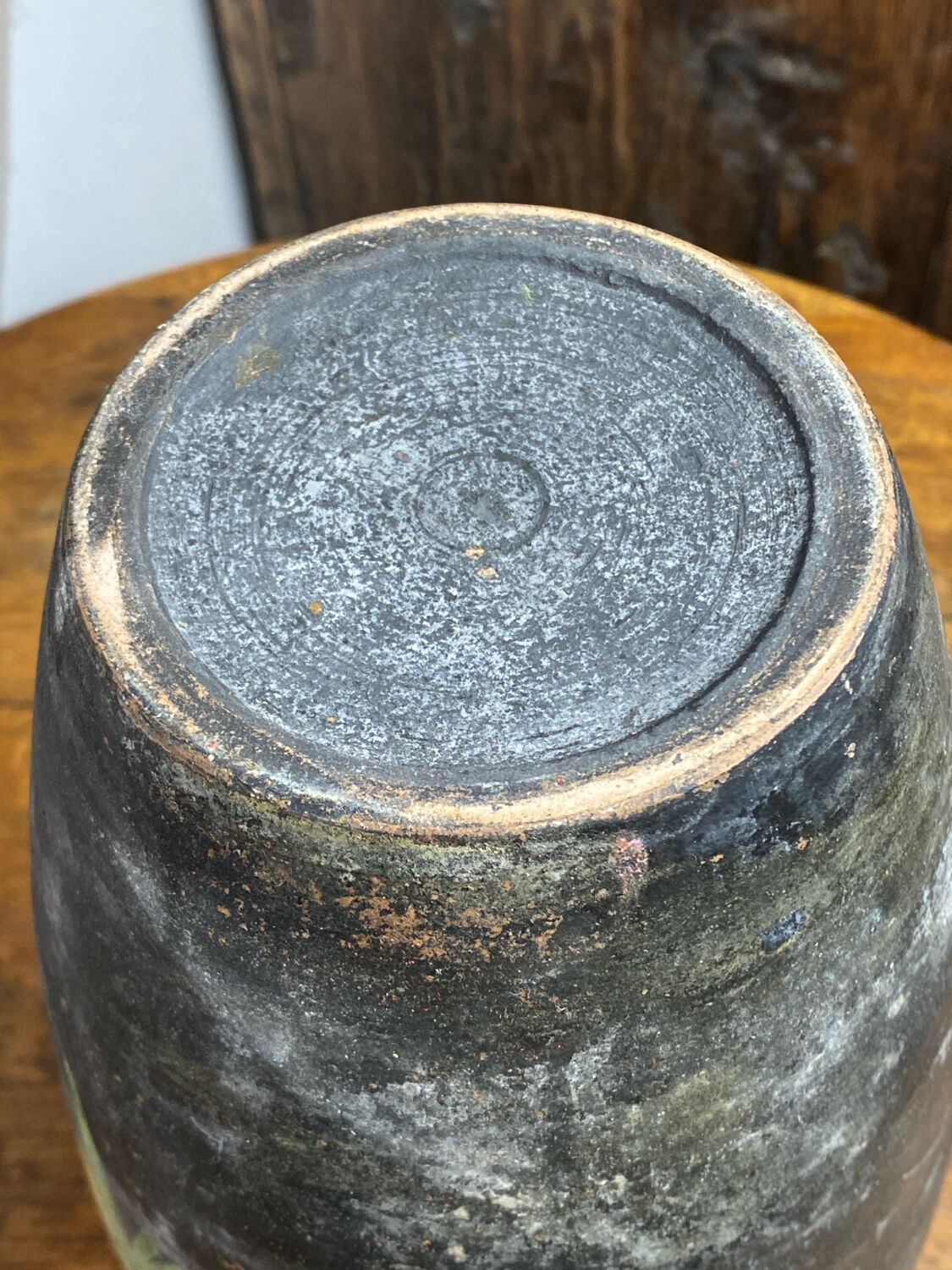 Terracotta vase with floral decoration