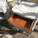 Pair of bedside tables in the style of Louis XV painted.