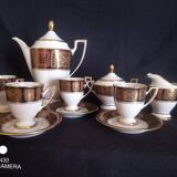 German Waldershof Bavaria porcelain coffee service, handmade decoration in 22 Carat gold
