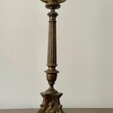 Lamp pique candle bronze silver nineteenth century