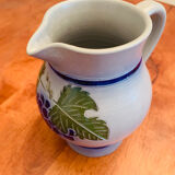 Vintage pitcher / carafe in blue Alsace stoneware - signed “Fortuné Schmitter”