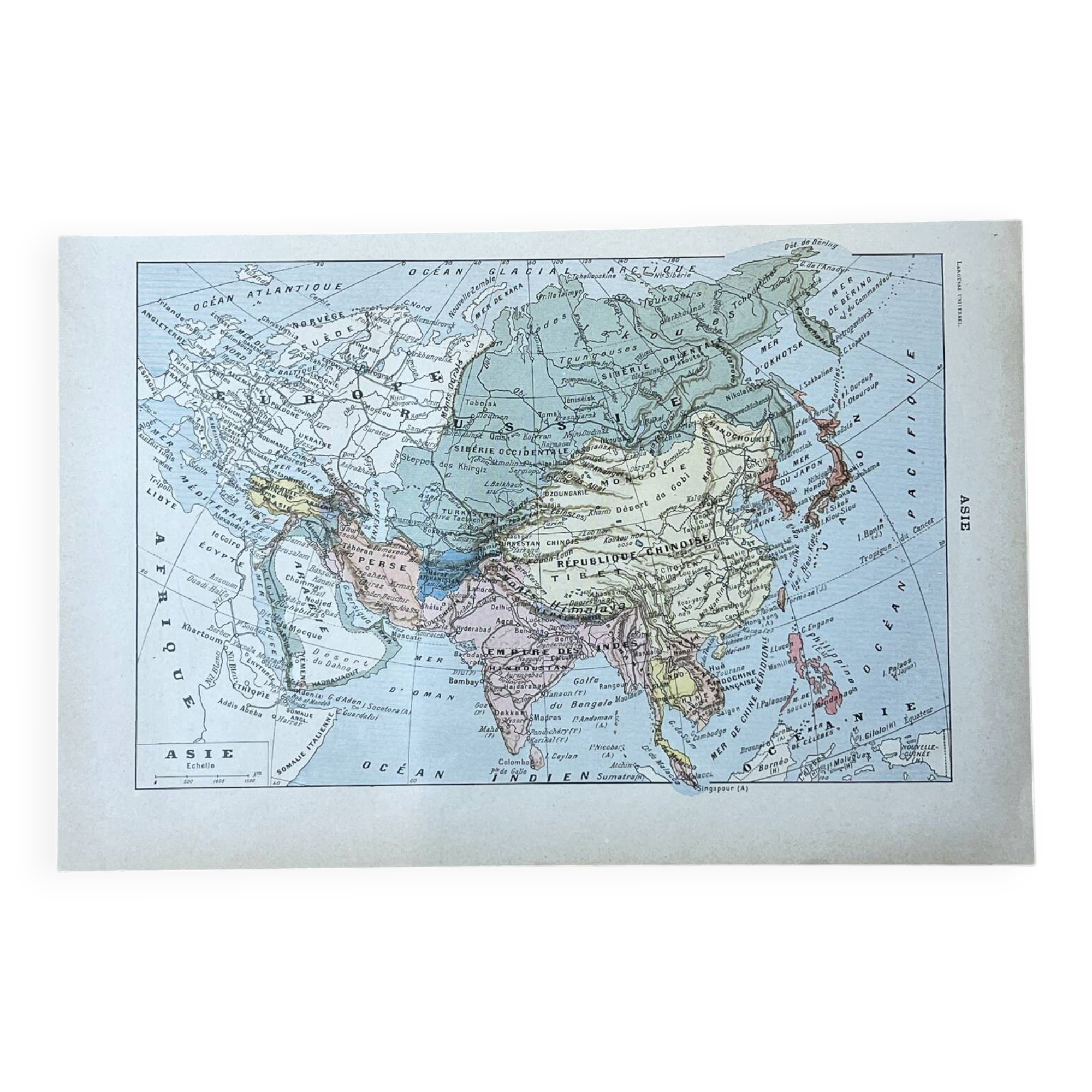 Map of Asia - 20x29cm