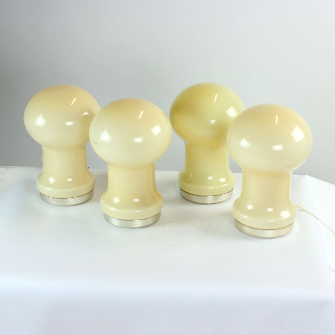 Unique Beige Opaline Glass Table Lamp By Ivan Jakes, Czechoslovakia 1960s