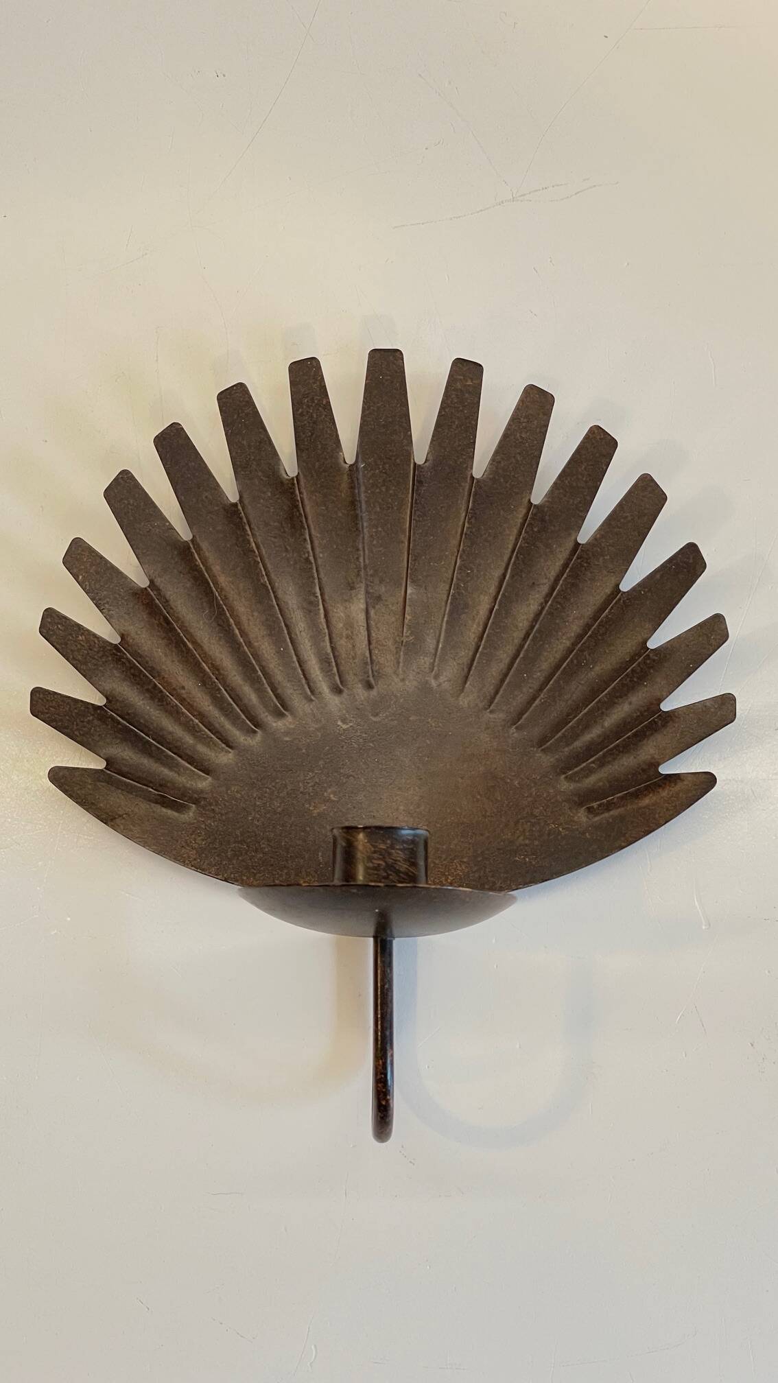 Brown patina wall candle holder