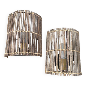 deux appliques rotin