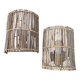 Two rattan wall lights