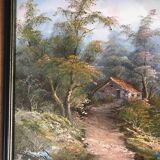 Large format landscape canvas painting