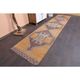 Vintage Turkish Oushak Handmade Wool Cotton Orange Runner Rug 95x375