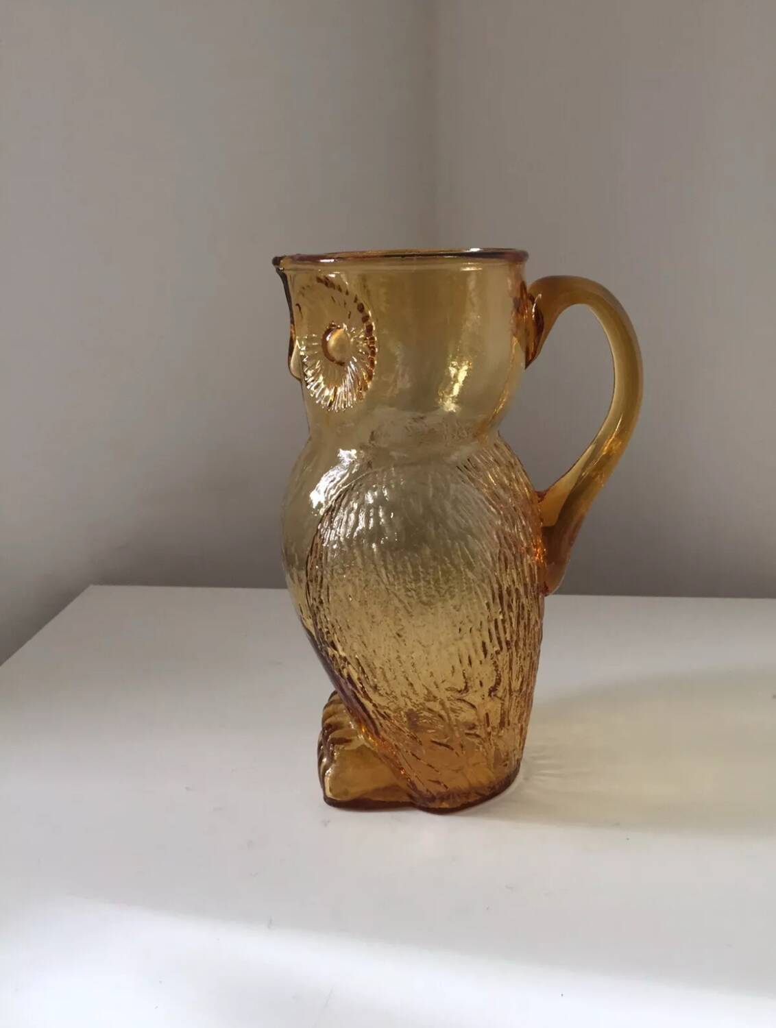 Cruche chouette en verre, 1970