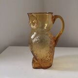 Cruche chouette en verre, 1970