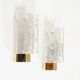 Pair of wall lamps in brass & glass by Doria Leuchten